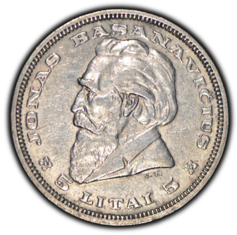 Read more about the article 1936 5 Litai Lithuania Silver Coin ~ XF