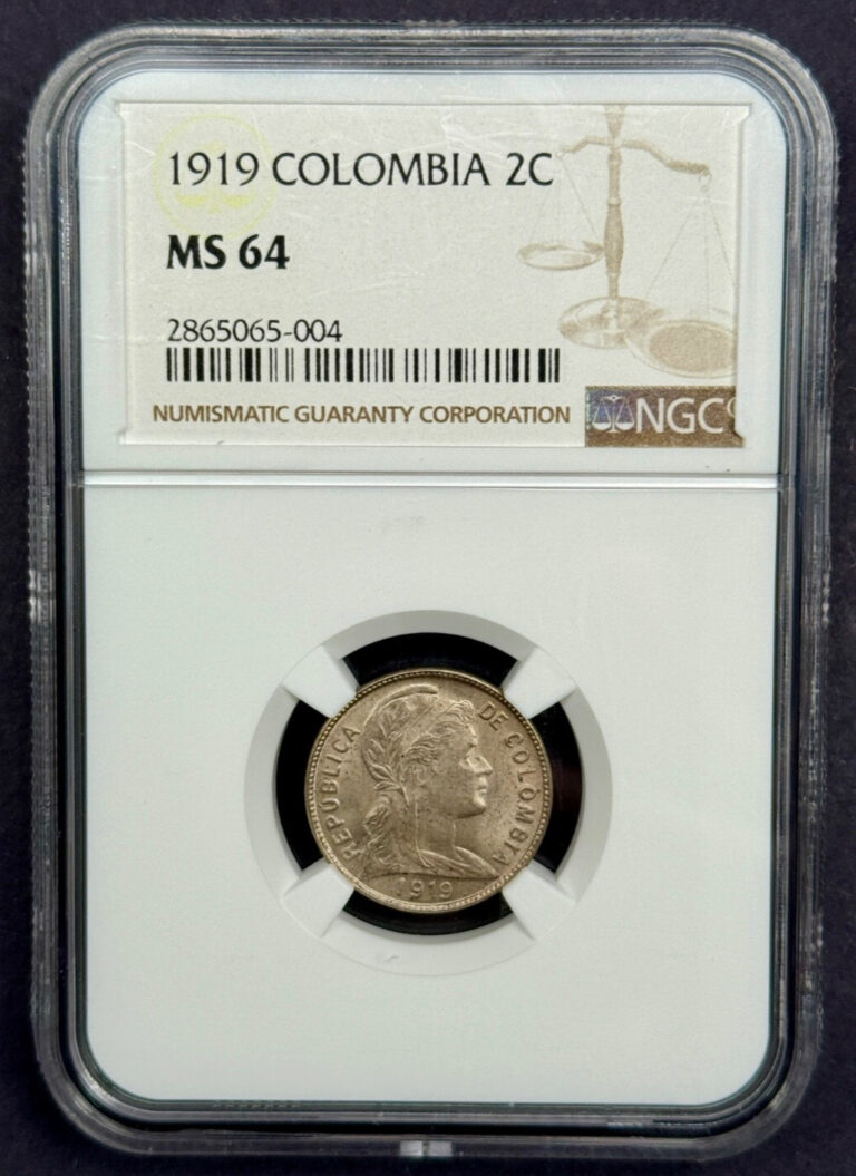 Read more about the article Colombia – 2 Centavos – 1919 NGC MS 64