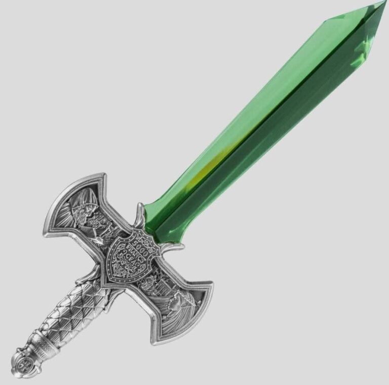 Read more about the article 2025 Rep.of Chad 1 oz Silver Excalibur Sword Shaped Coin