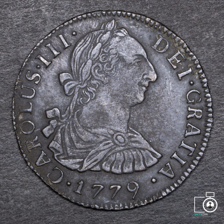 Read more about the article Bolivia  Potosi mint  2 Reales 1779  Spanish colonial silver coin