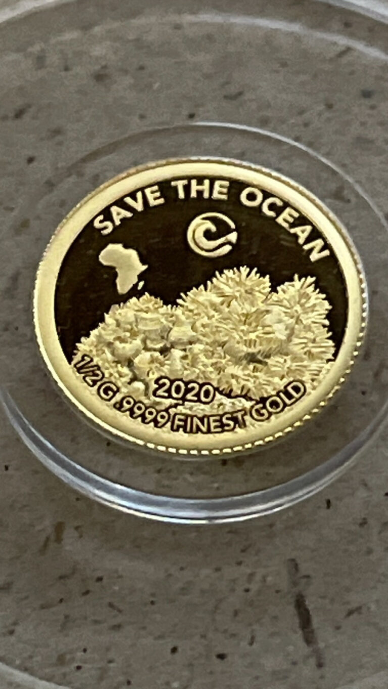 Read more about the article 2020 Ivory Coast 1/2 g Proof .9999 Fine Gold – Save the Ocean – Coral 100 Francs