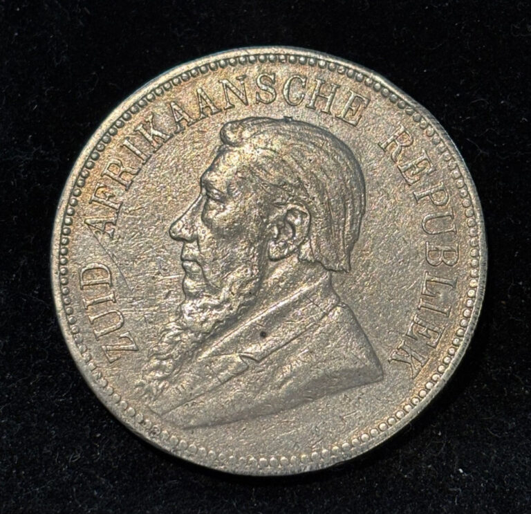 Read more about the article SOUTH AFRICA 5 Shillings 1892  Single Shaft  KM8.1   Rare Crown  Ex-Mount. RA1
