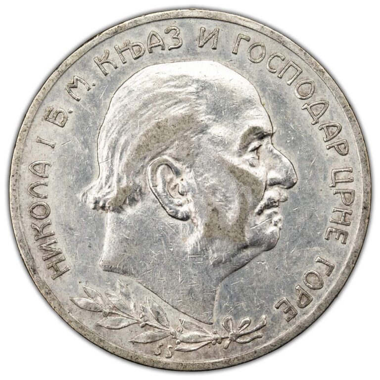 Read more about the article Montenegro 1910 2 Perpera Silver Coin