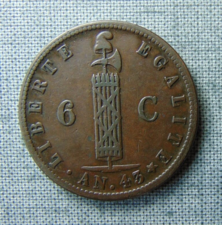 Read more about the article 43 (1846) HAITI FIRST REPUBLIC COPPER 6 CENTIMES COIN