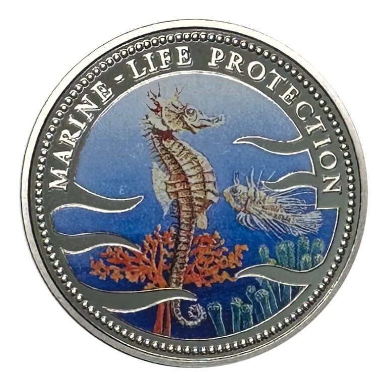 Read more about the article 1995 Palau UNC Colorized Proof-Like Marine Life Series $1 Coin  Seahorse/Mermaid