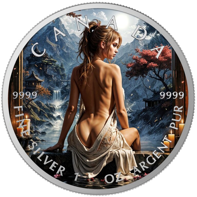 Read more about the article Canada 2025 Maple Leaf Thermal Relaxing 1 oz Colorized Silver Art Coin