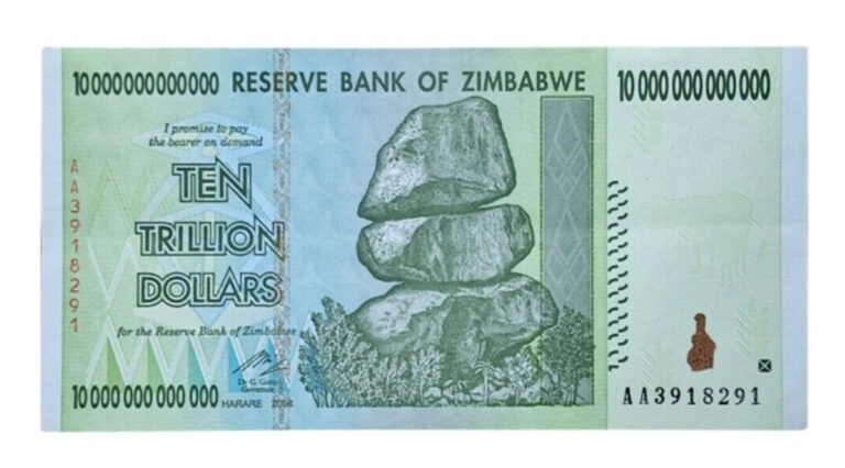 Read more about the article 10 Trillion Zimbabwe Dollars Circulated US Seller!!