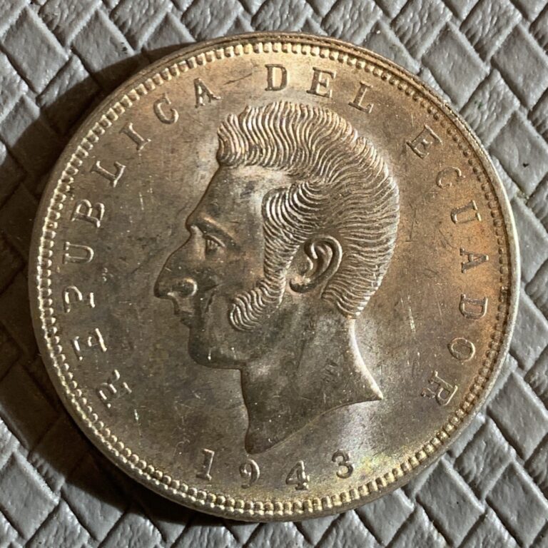 Read more about the article ECUADOR SILVER 5 SUCRES 1943 HIGH GRADE