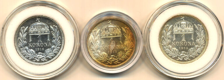 Read more about the article 3  pieces of 1915  KB  Hungary  Silver 1 Korona – Francis Joseph I.