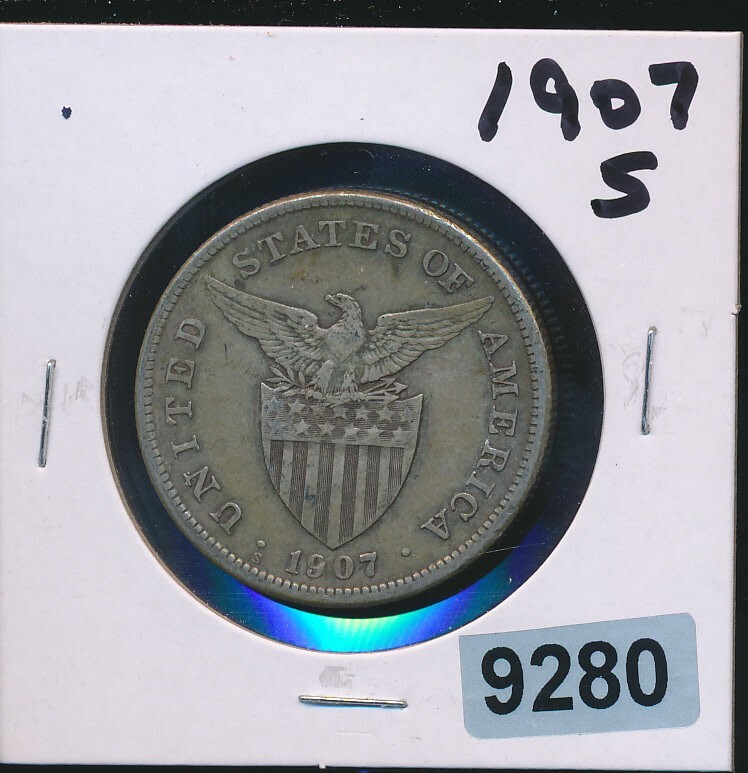 Read more about the article US PHILIPPINES ONE PESO – 1907-S – SILVER  – KM172 – #9280