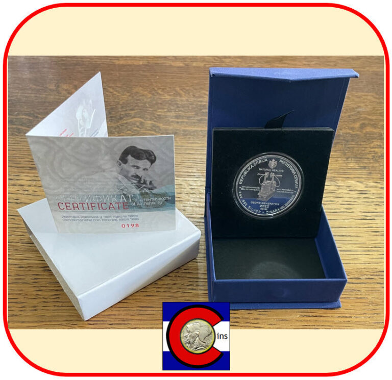Read more about the article 2022 Serbia Nikola Tesla Ozone Generator 1 oz Silver PROOF Coin with COA