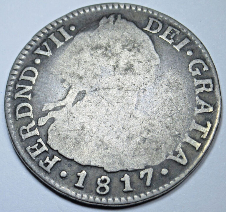 Read more about the article 1817 NR-FJ Colombia Silver 2 Reales Antique Spanish Colonial 1800’s Genuine Coin