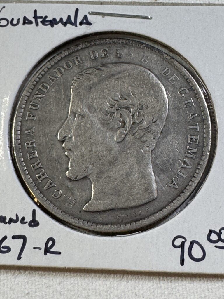Read more about the article 1867-R Guatemala 1 Peso Large Silver Coin Cleaned Low Mintage