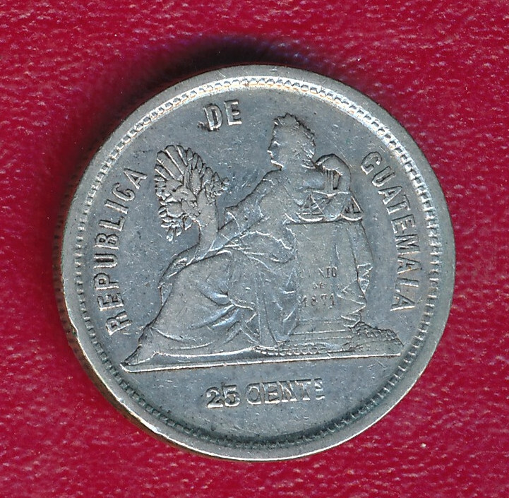 Read more about the article GUATEMALA 1889 25 CENTAVOS SILVER COIN **NICELY CIRCULATED** FREE SHIP!!