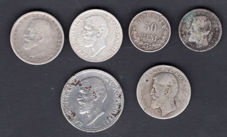 Read more about the article (wx4+2). Romania. 6 Silver Coins.                     DY18686