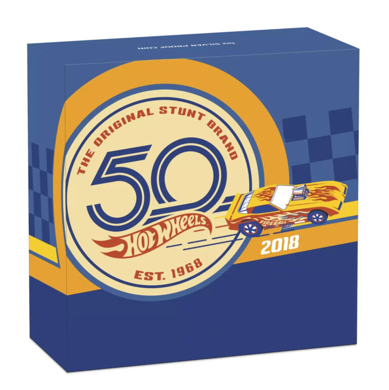 Read more about the article 2018 Tuvalu 50 YEARS OF HOT WHEELS 1 oz $1 .999 SILVER PROOF COIN ~ OGP / COA