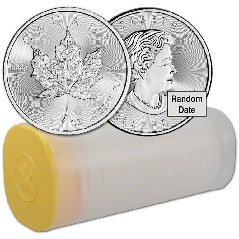Read more about the article Canada Silver Maple Leaf 1 oz $5 Random Date – 1 Roll – 25 BU Coins Mint Tube