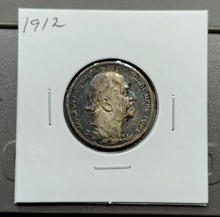 Read more about the article 1912 Montenegro 1 Perper “Nikolai I” – High Grade – Well Patinaed – Scratches Ob