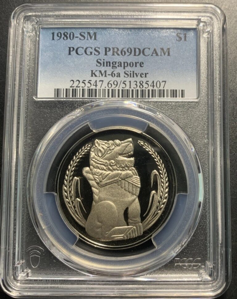 Read more about the article Singapore 1980-SM $1 Merlion /Km6a / PCGS PR69DCAM / Beautiful Gem Silver Proof!