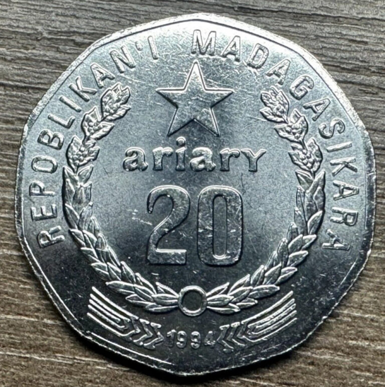 Read more about the article Madagascar 20 ariary Commemorative FAO; motto B 1994 Third Republic Nickel clad