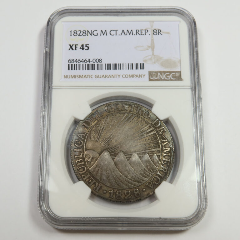 Read more about the article 1828 NG M CT AM REP NGC XF45 – GUATEMALA – Silver 8 Reales 8R Coin #52270A