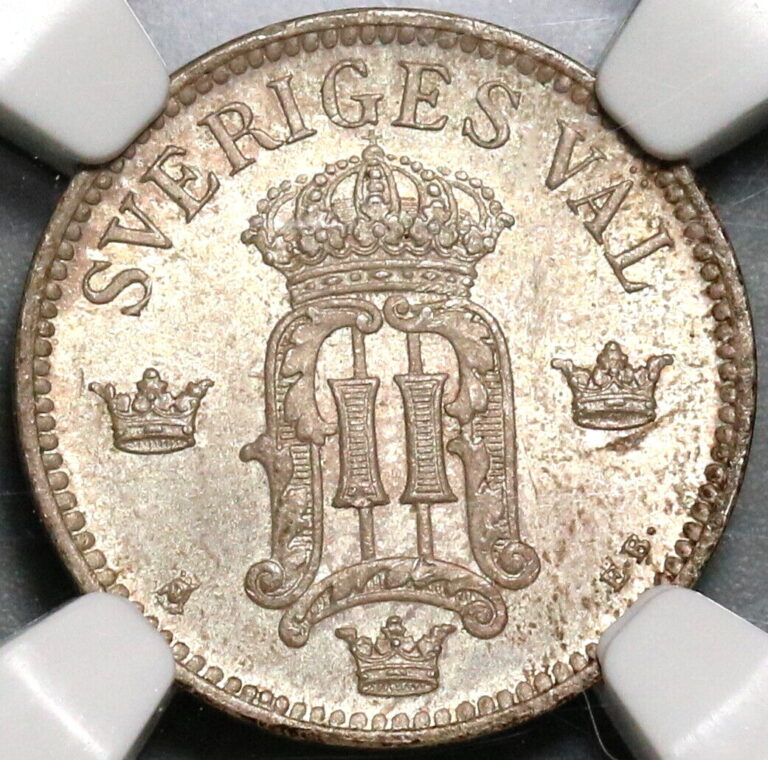 Read more about the article 1907 NGC MS 65 Sweden Silver 25 Ore Last Oscar II Coin (20082802C)