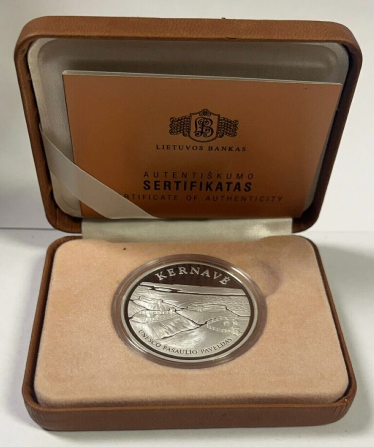 Read more about the article 2005 Lithuania 50 Litu Silver Coin Kernave Unesco Pasaulio Paveldas Sterling