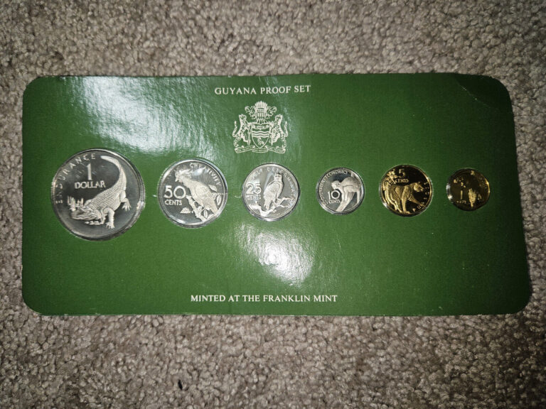 Read more about the article 🌟 1978 Guyana 6-Coin Proof Set Franklin Mint SEALED ON CARD ONLY