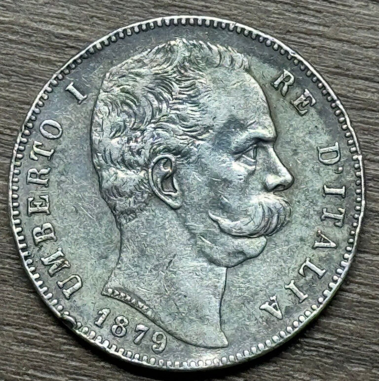 Read more about the article Italy Italia  5 Lire 1879  Silver crown coin Umberto I CIRCULATED