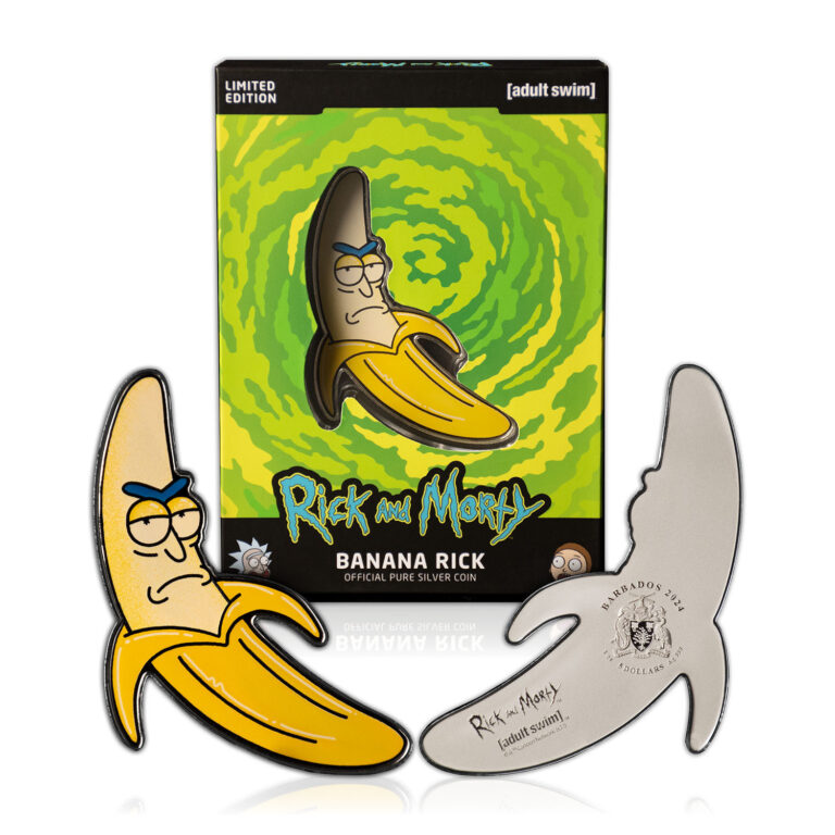 Read more about the article Rick and Morty Banana Rick 1oz Silver Coin Barbados 2024 – Limited Edition 1 499