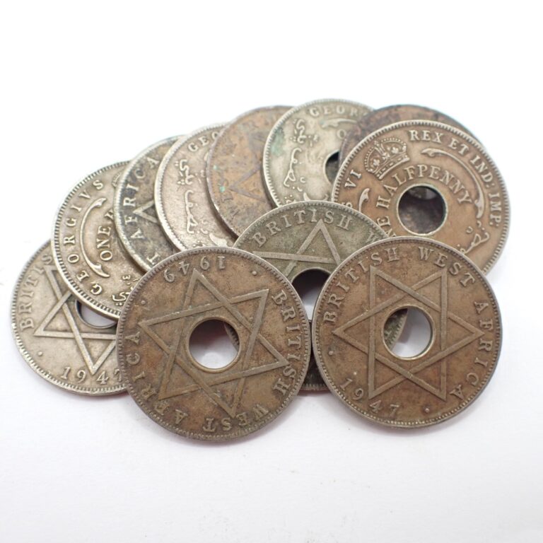 Read more about the article 11 pcs BRITISH WEST AFRICAN colonial coins beads currency trade estate Nigeria
