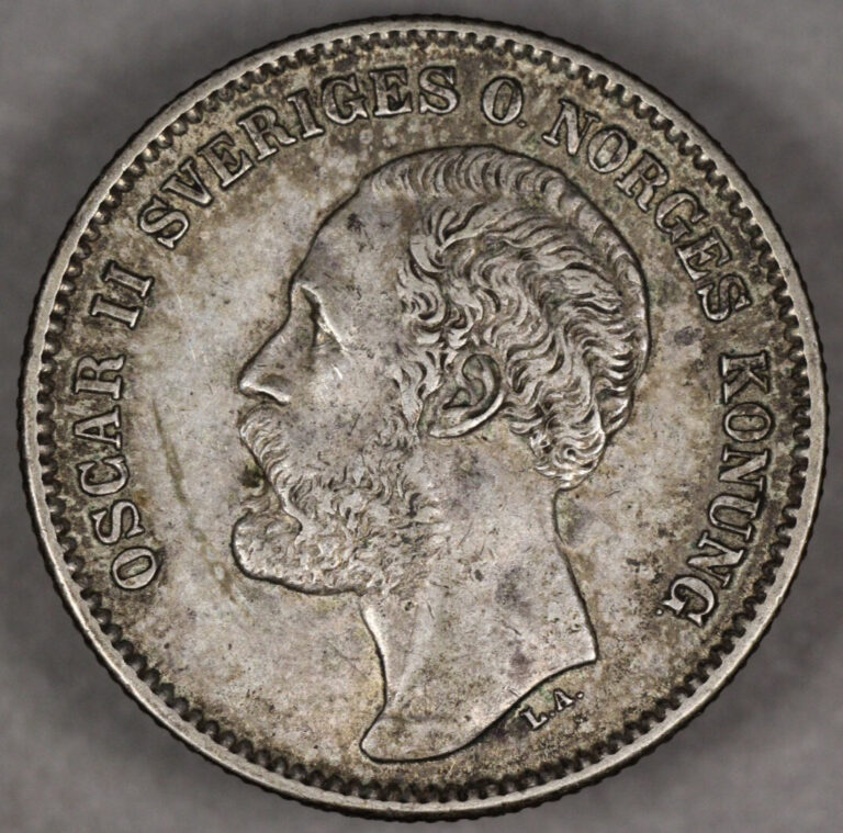 Read more about the article 1876 Sweden Silver 2 Kronor