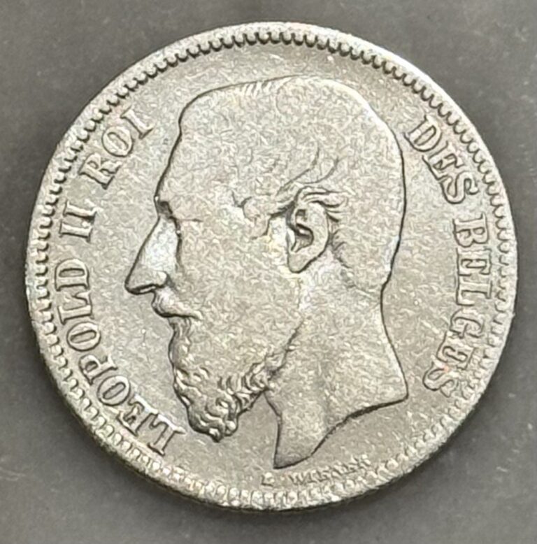 Read more about the article 1867 Belgium 2 Franc – F – Fine – 83.5% Silver