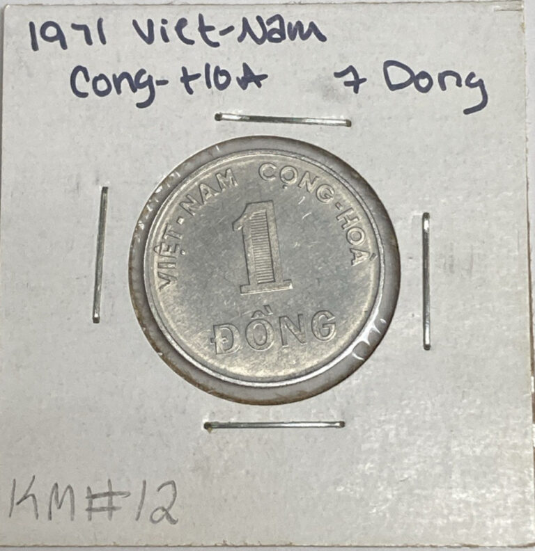 Read more about the article 1971 Vietnam 1 Dong Coin Km#12 Aluminum Composition inv 2332
