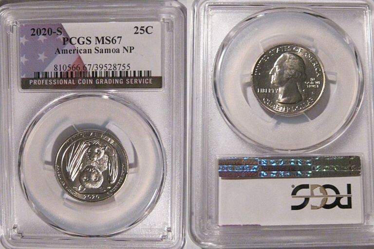 Read more about the article 2020 S American Samoa Park NP Quarter 25c PCGS MS67  Bat Coin