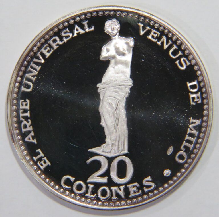 Read more about the article COSTA RICA 1970 20 COLONES VENUS DE MILO EL ARTE UNIVERSAL SILVER PF WORLD COIN