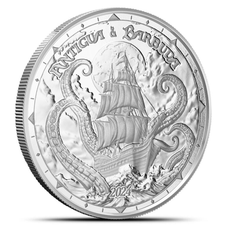 Read more about the article 2024 1 oz EC8 Silver Antigua and Barbuda Rum Runner and Kraken Coin (BU)