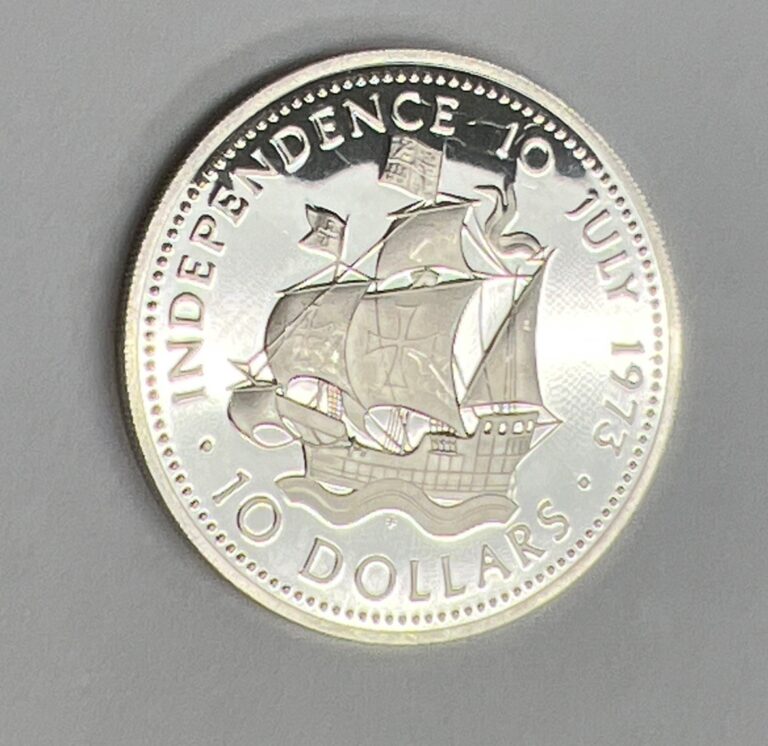 Read more about the article 1973 Bahamas 10 Dollar Silver Proof Coin – Independence Day – Santa Maria Ship