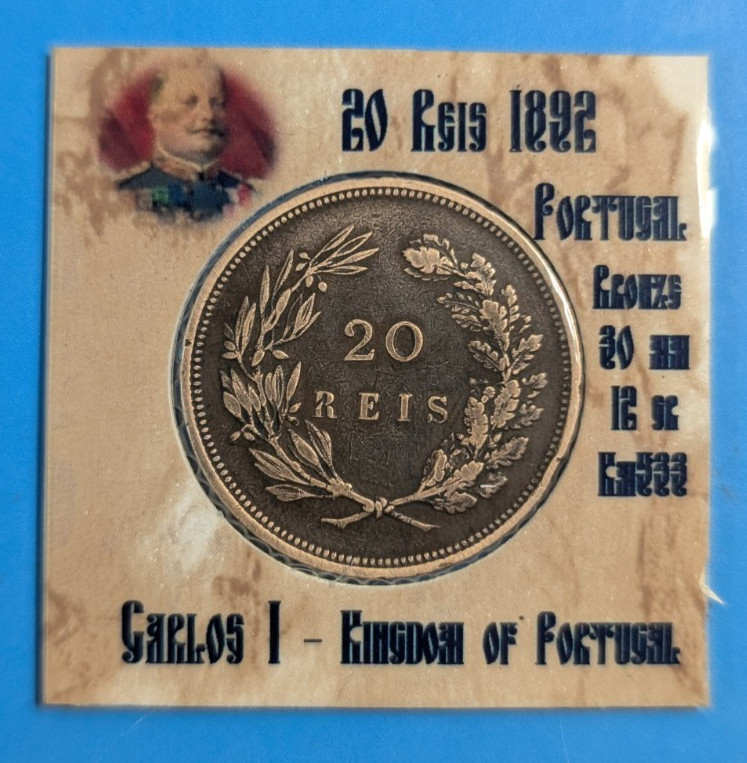 Read more about the article 1892  Portugal 20  Reis Carlos I KM 553 #130