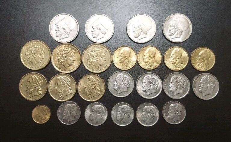 Read more about the article 1976-1992 Greece Old Coin Lot of 24 Excellent AU UNC Coins Sets Mostly Different
