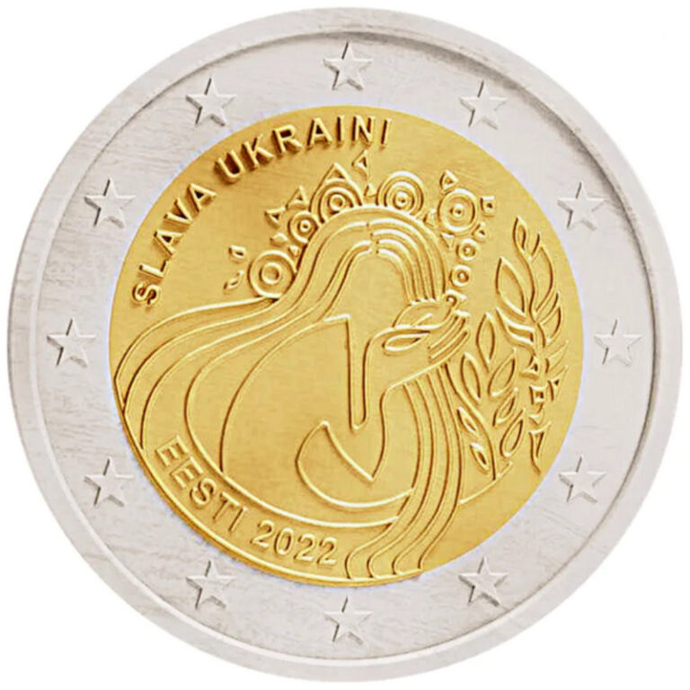 Read more about the article 2022 Estonia € 2 Euro Uncirculated UNC Coin – Ukraine and Freedom