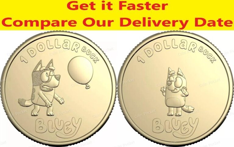 Read more about the article Bluey and Bingo Buck Pair 2024 Set of 2 One Dollar Coins Blue $1 Australia – UNC