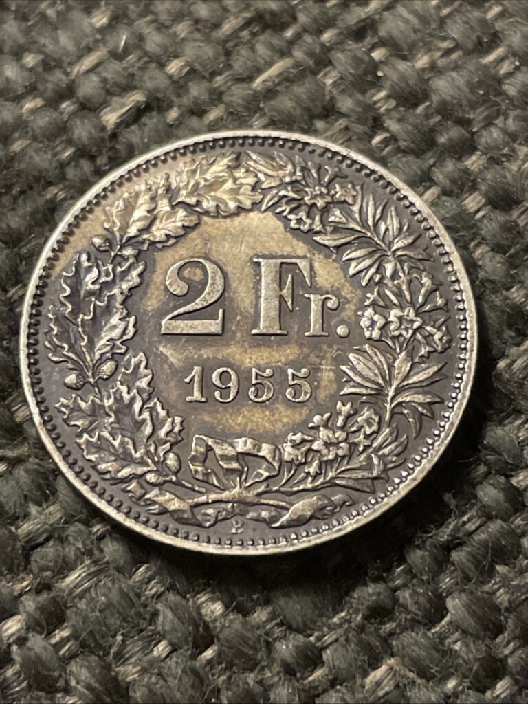 Read more about the article 1955 Switzerland 2 Francs Silver Coin.