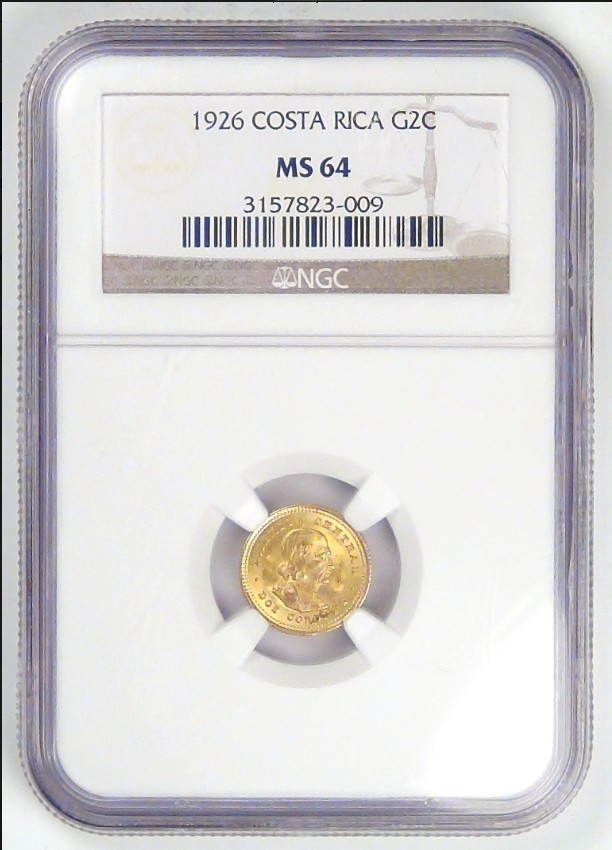 Read more about the article RARE 1926 Costa Rica NGC MS 64 GOLD 2 Colones / Low Mintage and HIGH Grade!!