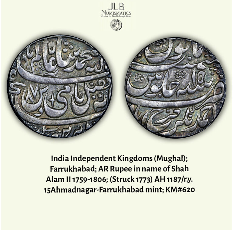 Read more about the article 1773  India (Mughal); Farrukhabad Silver Rupee in name of Shah Alam II