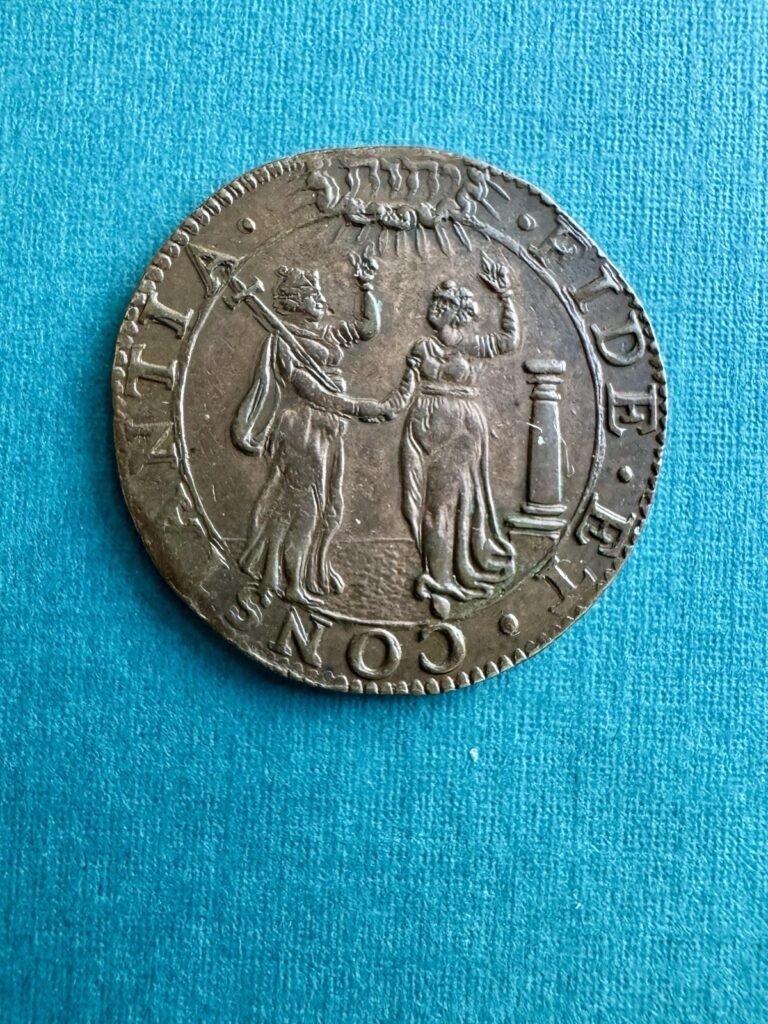 Read more about the article 1596 Dutch Republic Jeton | Alliance of England France and  United Provinces | XF