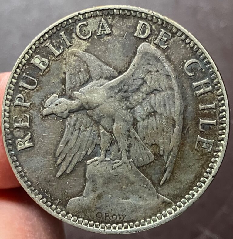 Read more about the article Chile 1896  Santiago Mint  Silver Peso (.835)  .5369 ounce  Nice Collectors Coin