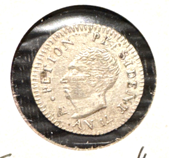 Read more about the article Haiti AN 14 1817 25 centimes KM 15.1 XF detail scratches obv