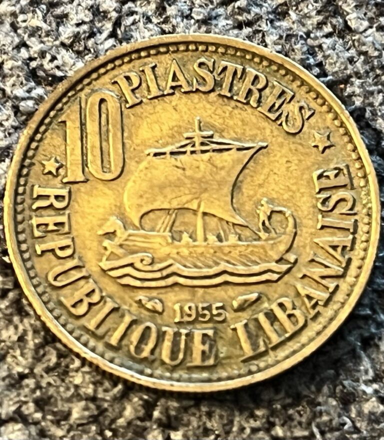 Read more about the article 1955 LEBANON 10 PIASTRES – AU  – Scarce High Value Coin