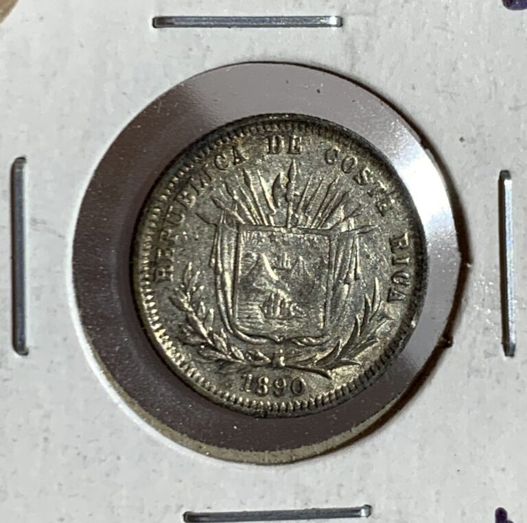 Read more about the article 1890 costa rica 5 centavos SILVR COIN AU